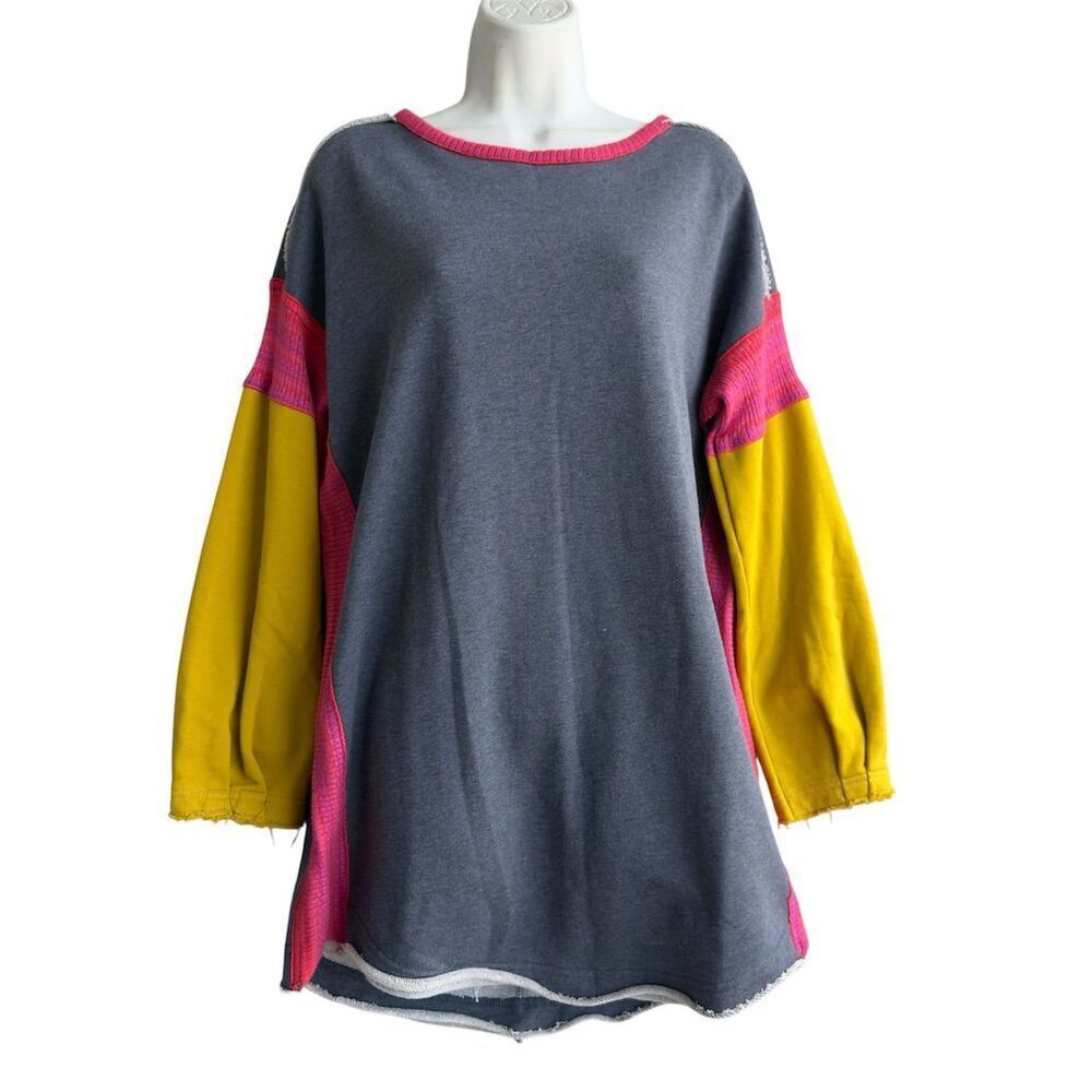 NEW Natural Life Colorblock Pullover Sweater Women's S Multicolor Boxy Comfy